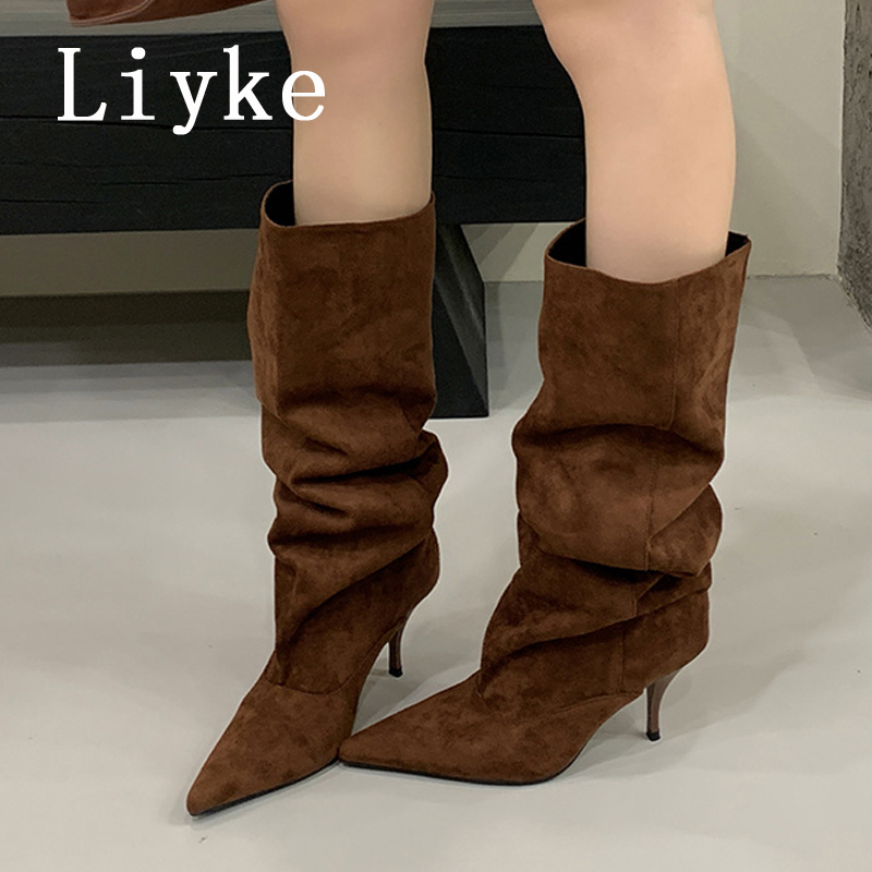 Women'S Shoes Kitten Heels - Liyke Autumn Winter Thin Kittens Heels