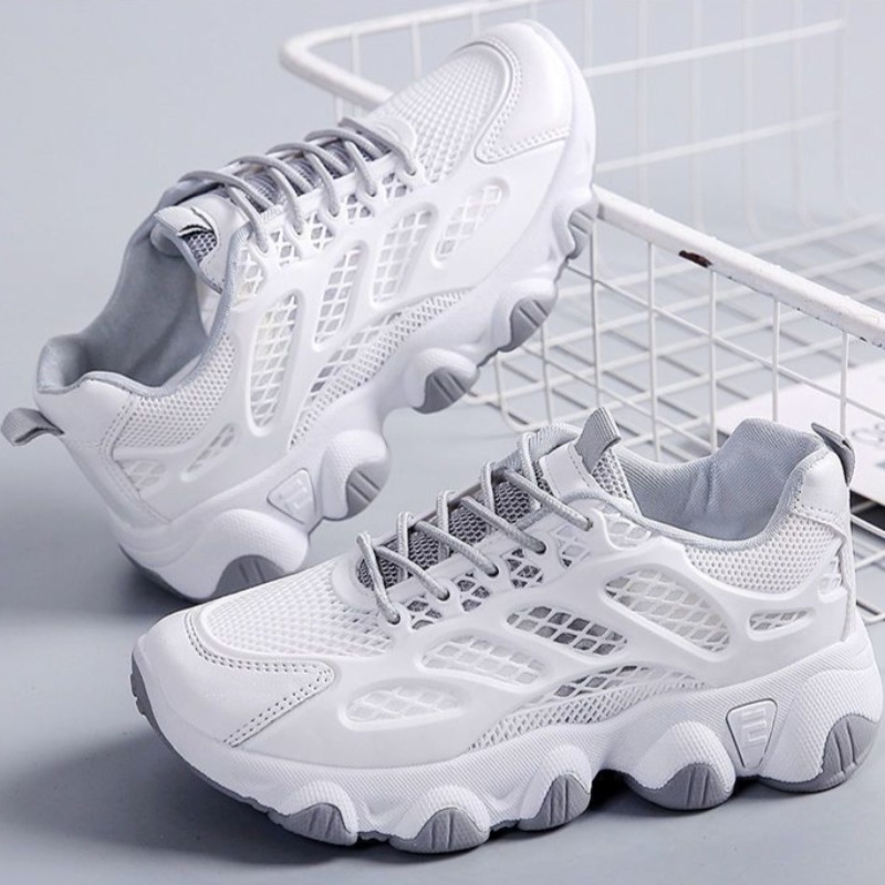 Platform Sneakers Chunky - Breathable Mesh Chunky Sneakers Outdoor Sports