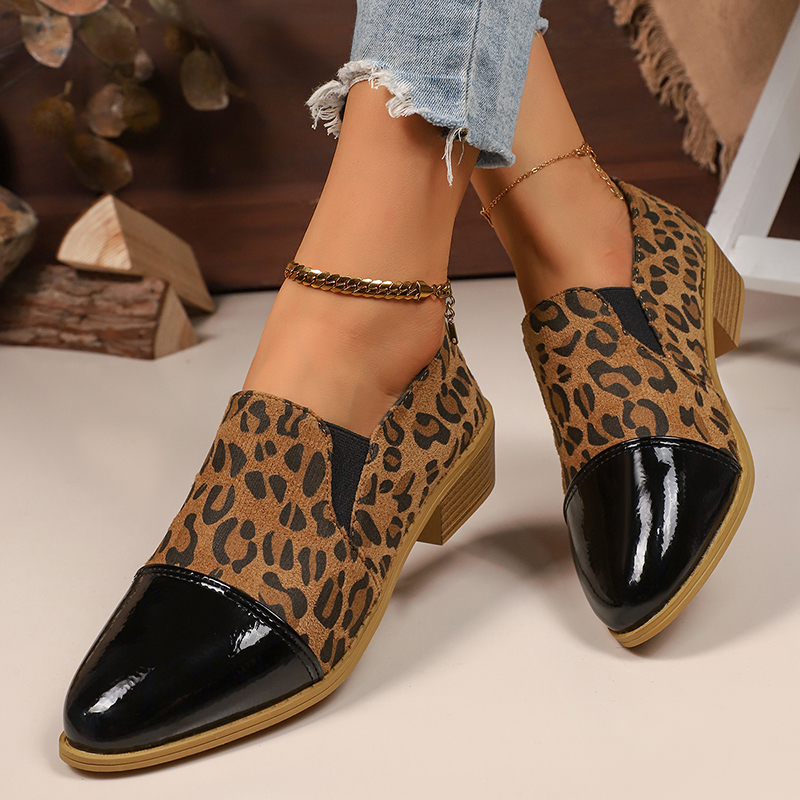 Women Shoes Loafers - Leopard Printed Women's Low Heel Pumps