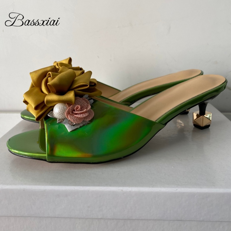 Crystal Decor Handmade Flower  – Women'S Shoes Kitten Heels recenzja i cena
