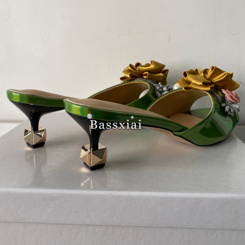 Crystal Decor Handmade Flower  – Women'S Shoes Kitten Heels recenzja i cena