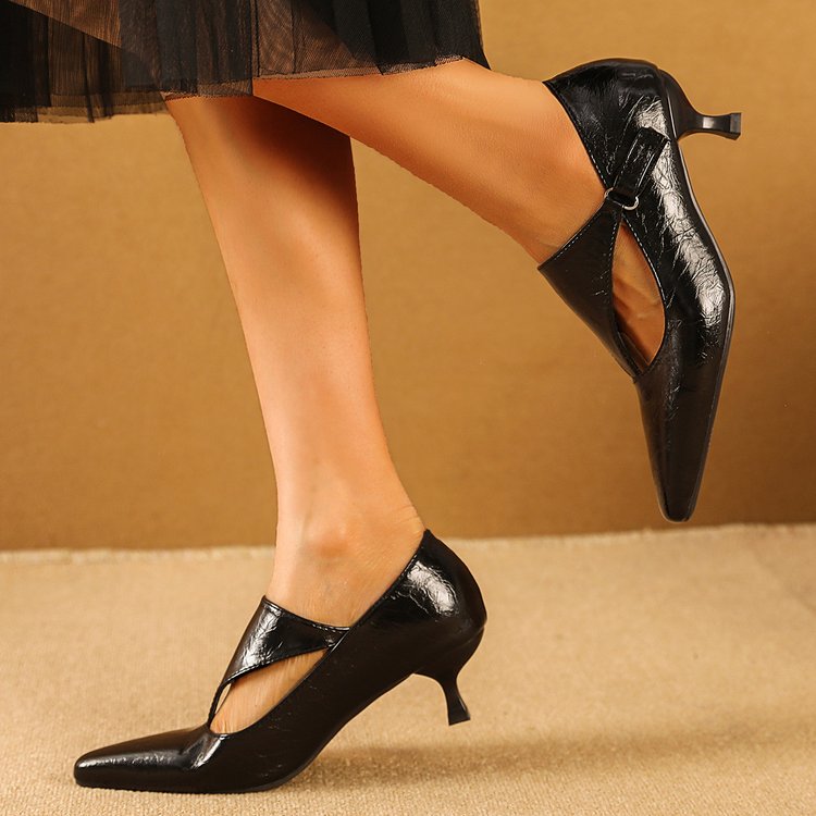 Women's Dark Retro Kitten Heel – Women'S Shoes Kitten Heels recenzja i cena