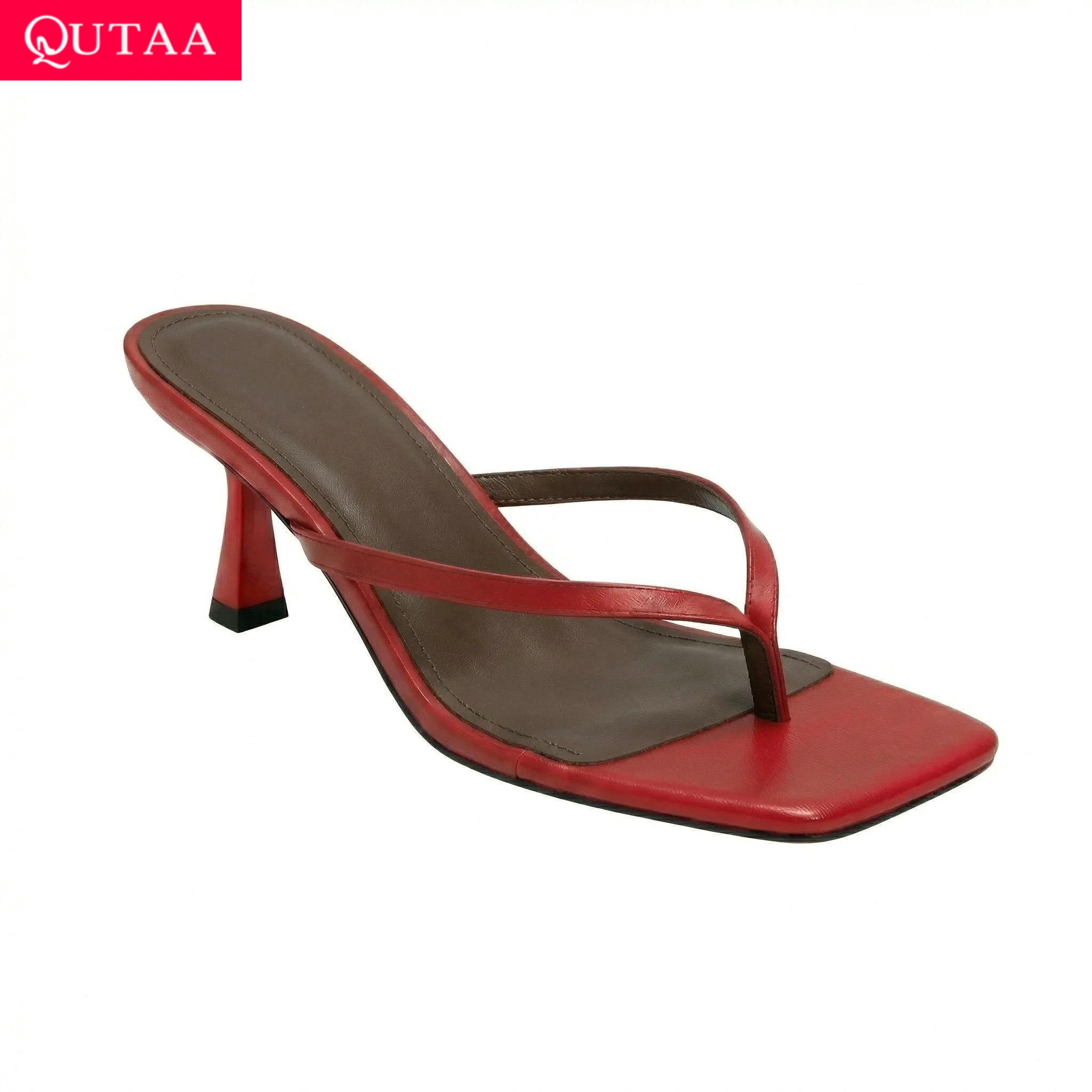 QUTAA News Fashion Flip-flops  – Women'S Shoes Kitten Heels recenzja i cena