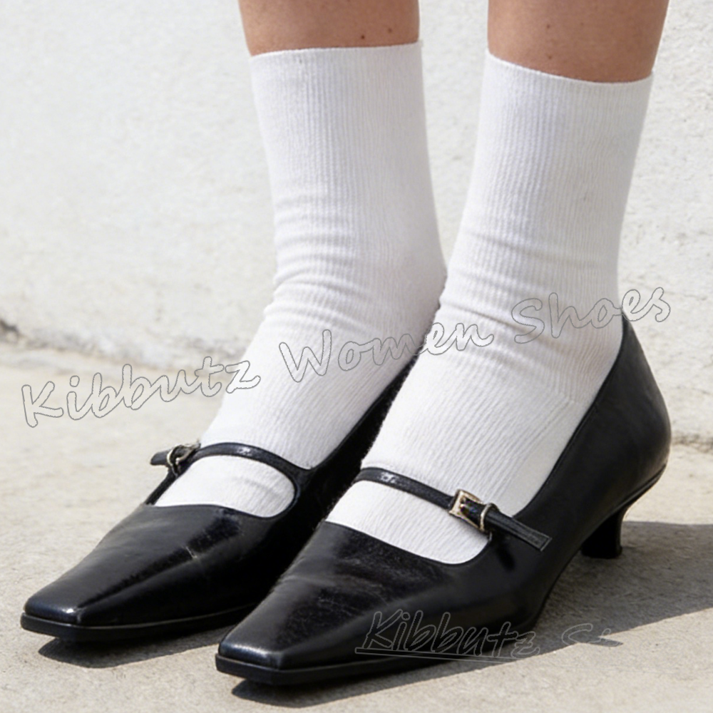 Mary Jane Pumps Belt Buckle Le – Women'S Shoes Kitten Heels recenzja i cena