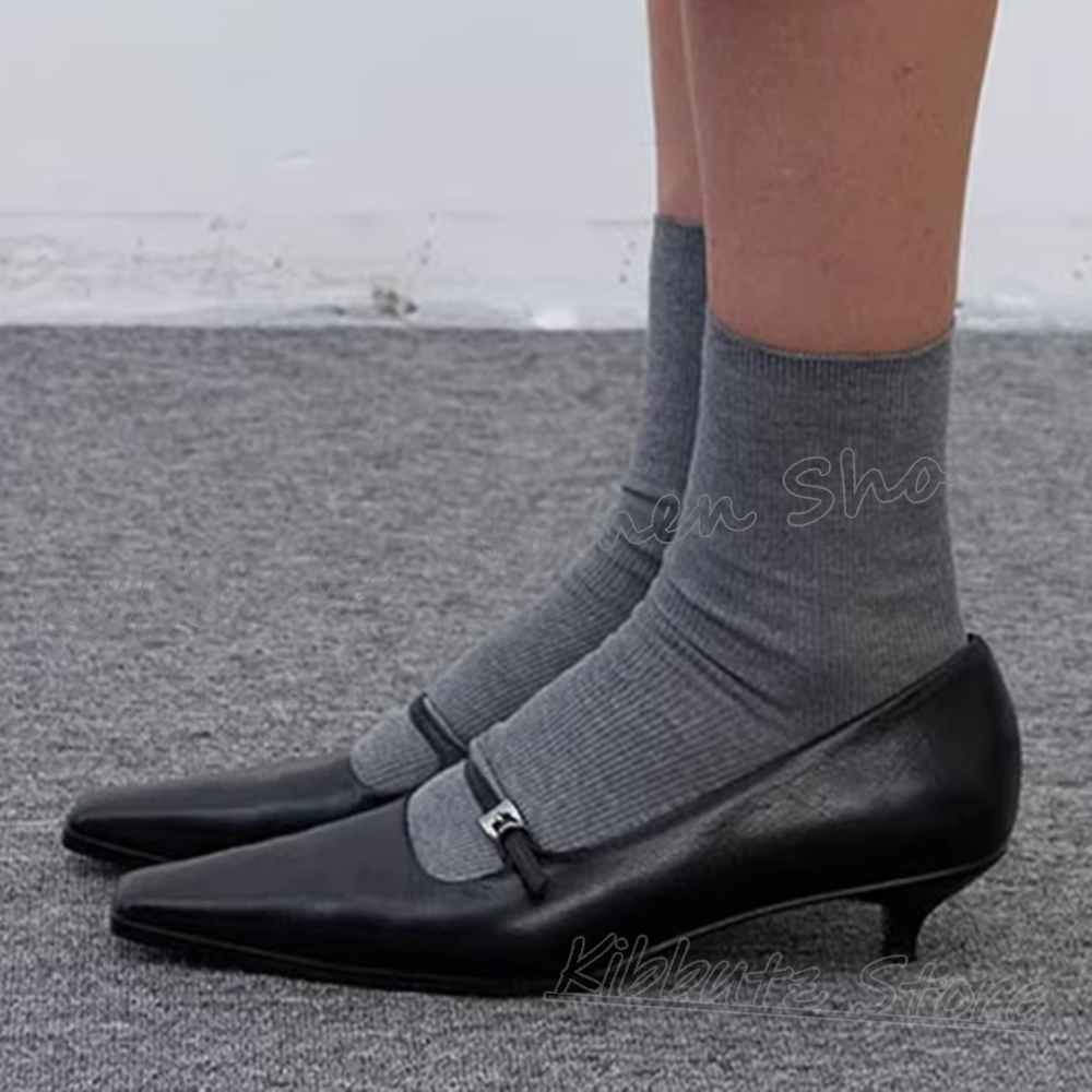 Mary Jane Pumps Belt Buckle Le – Women'S Shoes Kitten Heels recenzja i cena