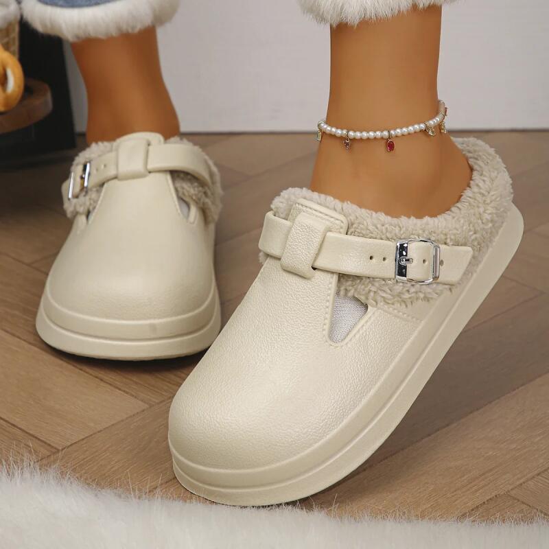 Casual Metal Buckle Warm Plush – Women'S Shoes Water Resistant recenzja i cena