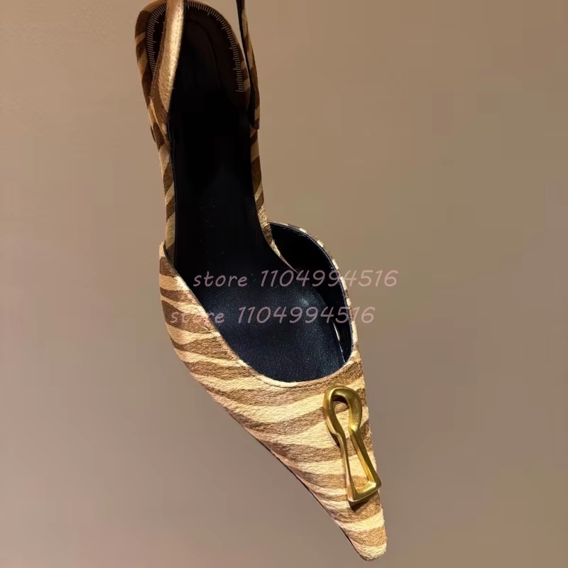 Metal Buckle Striped Pointed K – Women'S Shoes Kitten Heels recenzja i cena