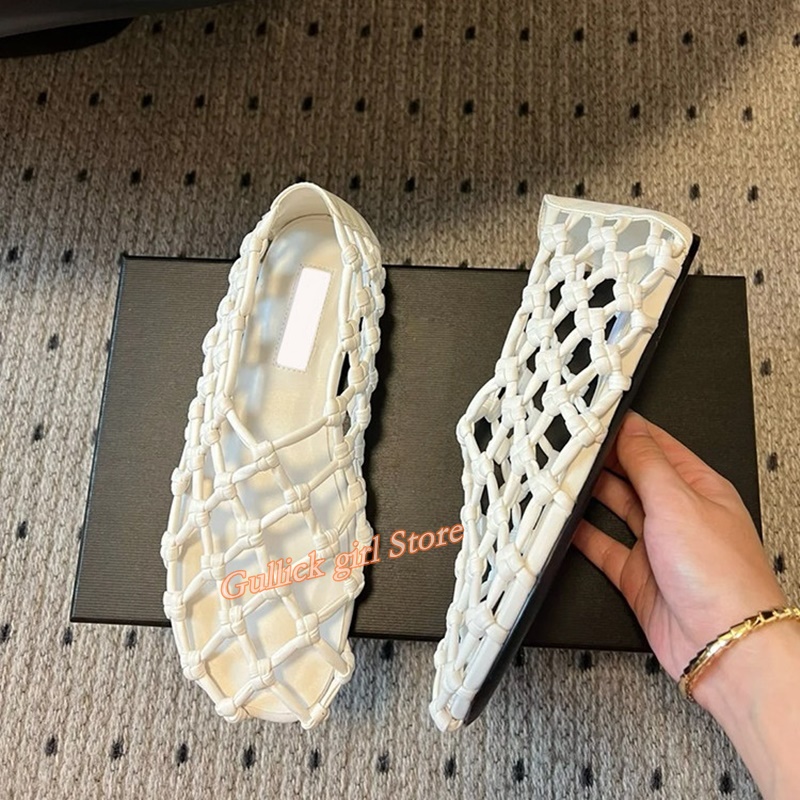 French Woven Mesh Hollow flat  – Women Shoes Loafers recenzja i cena