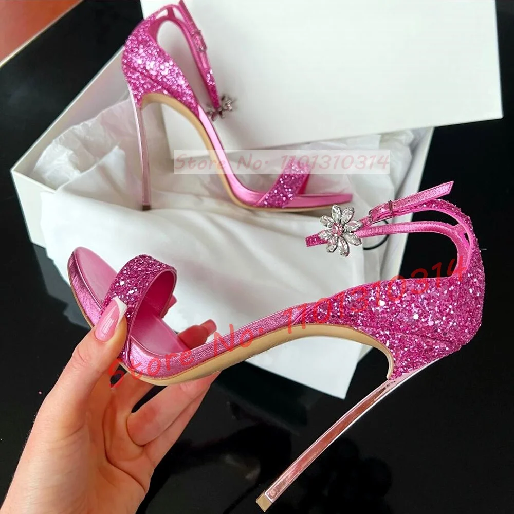 Luxury Glitter Pink Heels Sand – Women Shoes Luxury Brand recenzja i cena