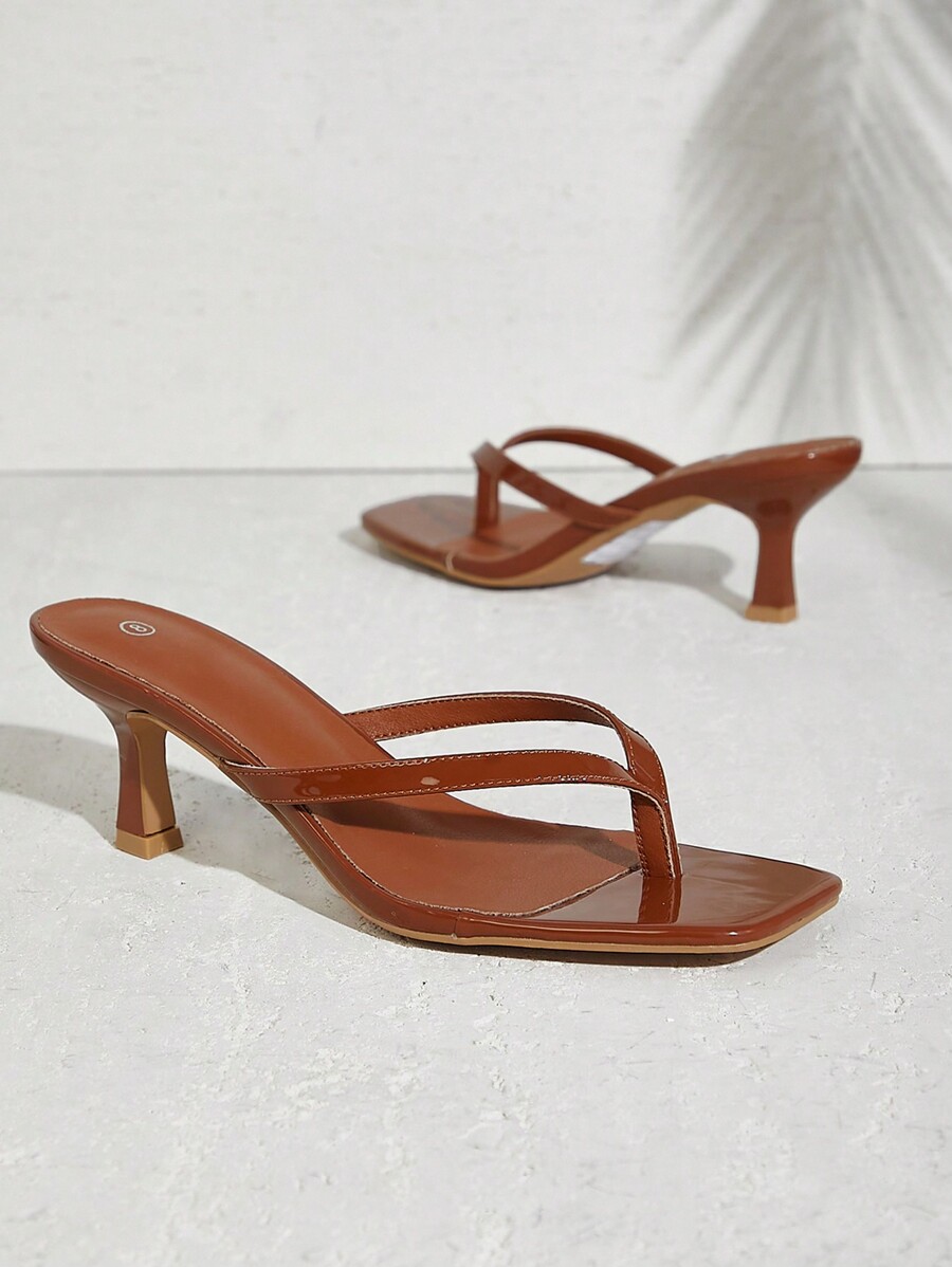 Square Toe Thong Slip-On Low H – Women'S Shoes Kitten Heels recenzja i cena