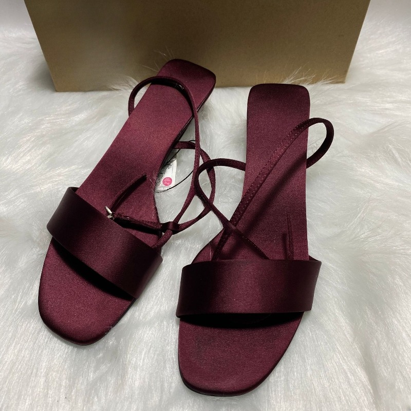 Luxury Satin Ankle Strap Low H – Women Shoes Luxury Brand recenzja i cena