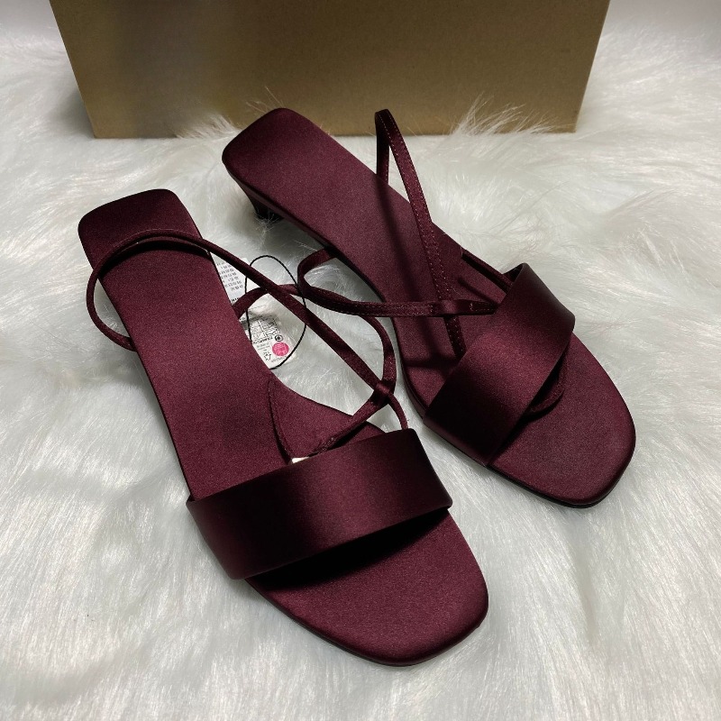 Luxury Satin Ankle Strap Low H – Women Shoes Luxury Brand recenzja i cena