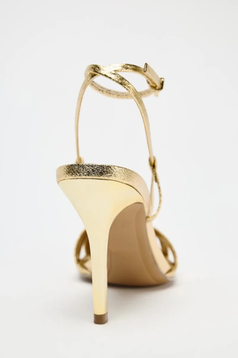 Fashion Gold Thin Heeled Sanda – Women Shoes Luxury Brand recenzja i cena